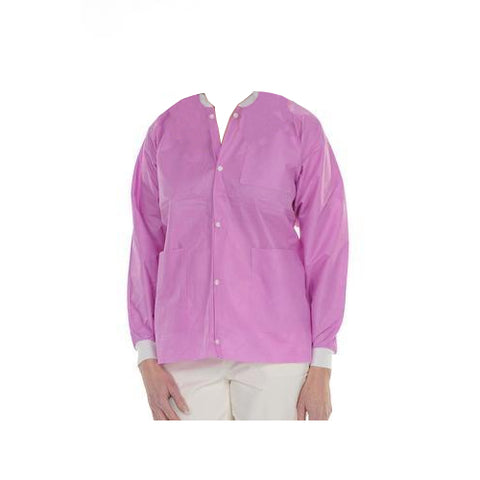 ValuMax 3630RBS Extra-Safe Medical Lab Jackets Raspberry Small 10/Pk