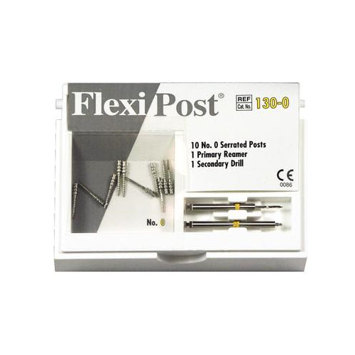 Essential Dental Systems 130-0 Flexi-Post Stainless Steel Posts #0 Yellow 10/Pk