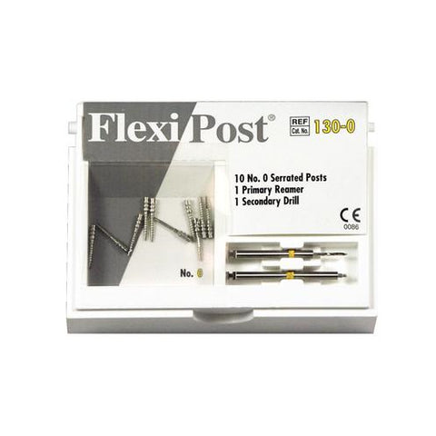 Essential Dental Systems 130-0 Flexi-Post Stainless Steel Posts #0 Yellow 10/Pk