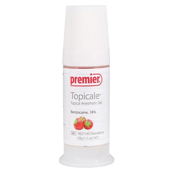 Premier Dental 9007143 Topicale Anesthetic Benzocaine Gel Pump Strawberry 3/Pk