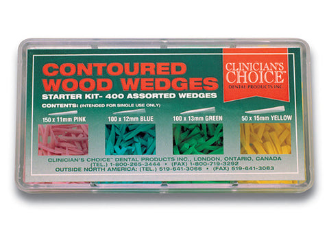 Clinician's Choice 95940 Contoured Wood Wedges Assorted Starter Kit 400/Pk