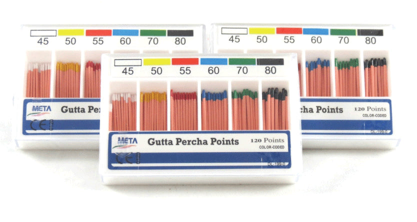 House Brand GPF Gutta Percha Radiopaque Root Canal Obturating Points Vials 120/Pk Fine