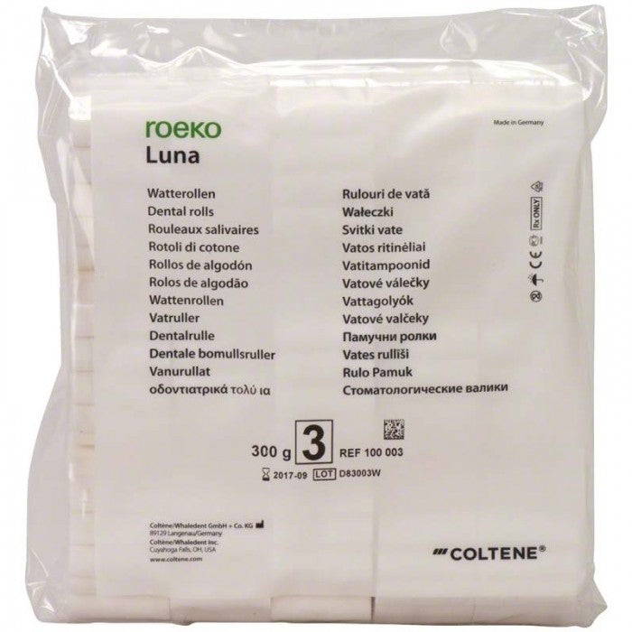 Coltene Whaledent 100003 Roeko Luna Cotton Dental Rolls Size # 3 300 Gm