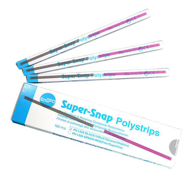 Shofu Dental L525 Super-Snap Polystrips Coarse / Medium Black/Violet 100/Bx