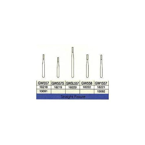 SS White 18222 Friction Grip FG #558 Great White Gold Straight Fissure Carbide Burs 10/Pk