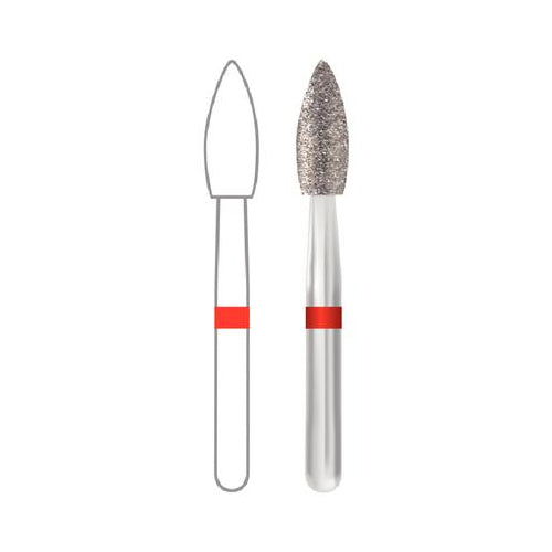 Dentsply Sirona 1368023F Midwest ONCE FG Friction Grip Sterile 368-023F Football Fine Grit Diamond Burs 25/Pk