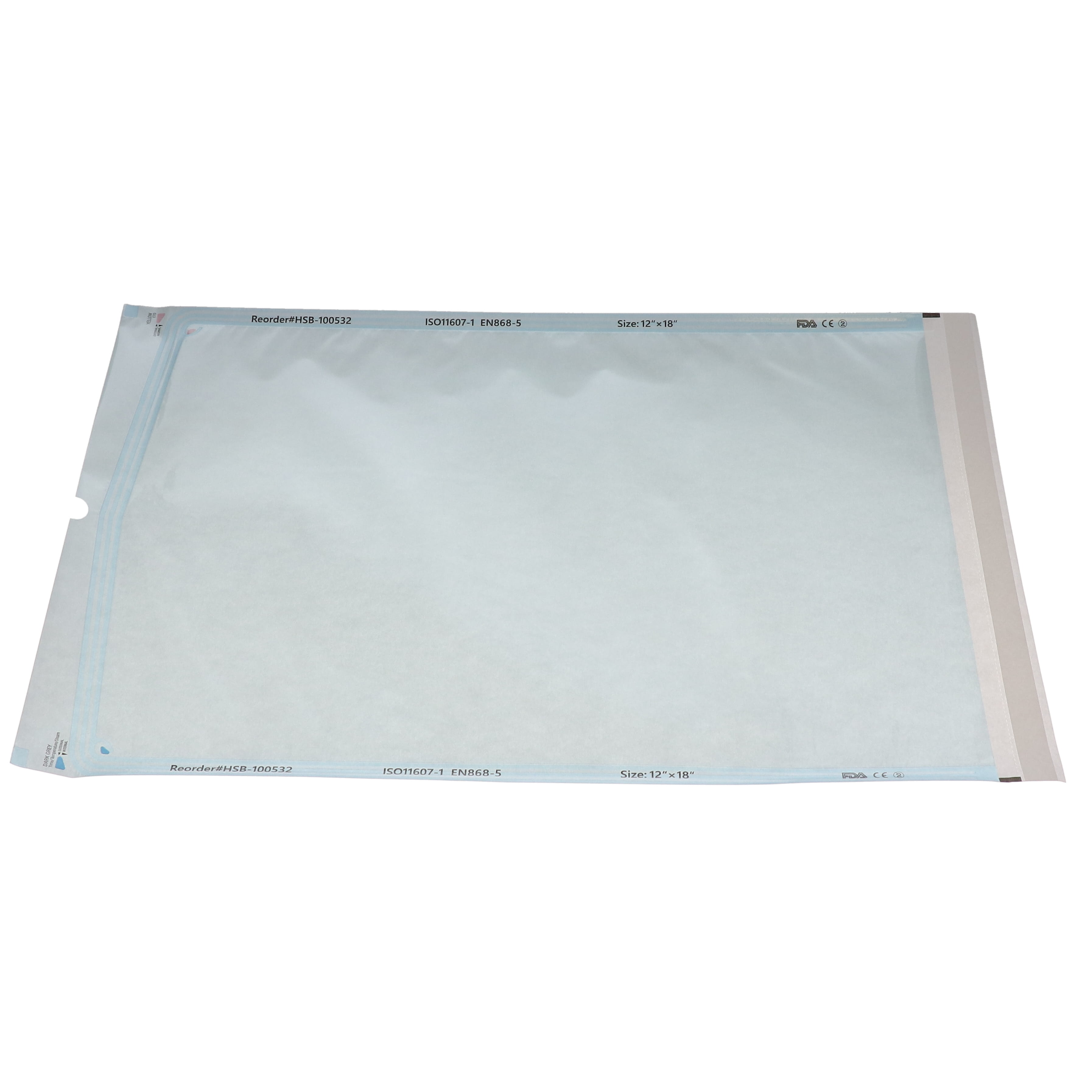 House Brand Dentistry 100532 Self-Sealing Sterilization Pouches Paper/Blue Film 12