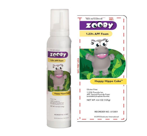 Young Dental 613001 Zooby Happy Hippo Cake Fluoride Foam 4.4 Oz