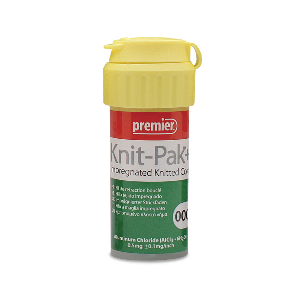 Premier Dental 9007561 Knit-Pak Plus Impregnated Retraction Cord 000 Green 100"