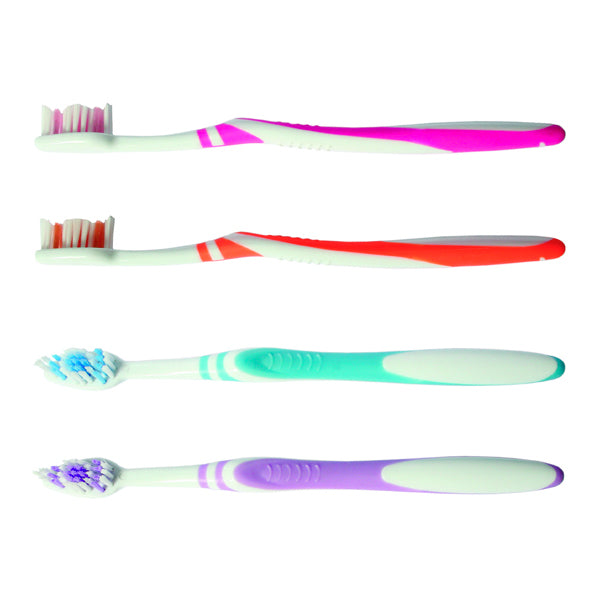 OraBrite 16888B Oraline Premium Adult-W Toothbrushes 32 Tuft Wave Profile 72/Pk