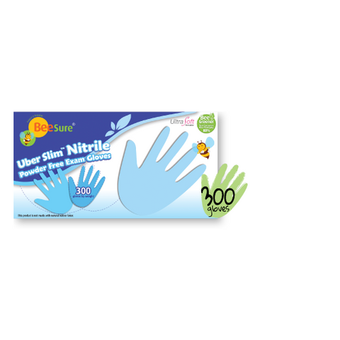 Cranberry 1135 BeeSure UberSLIM Nitrile Gloves Extra Small 300/Bx EXP Nov 2023