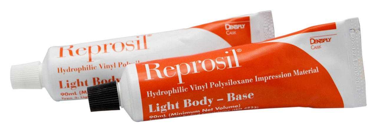 Dentsply Caulk 626170 Reprosil Tubes Light Body Orange VPS Base & Catalyst 90 mL EXP Aug 2023