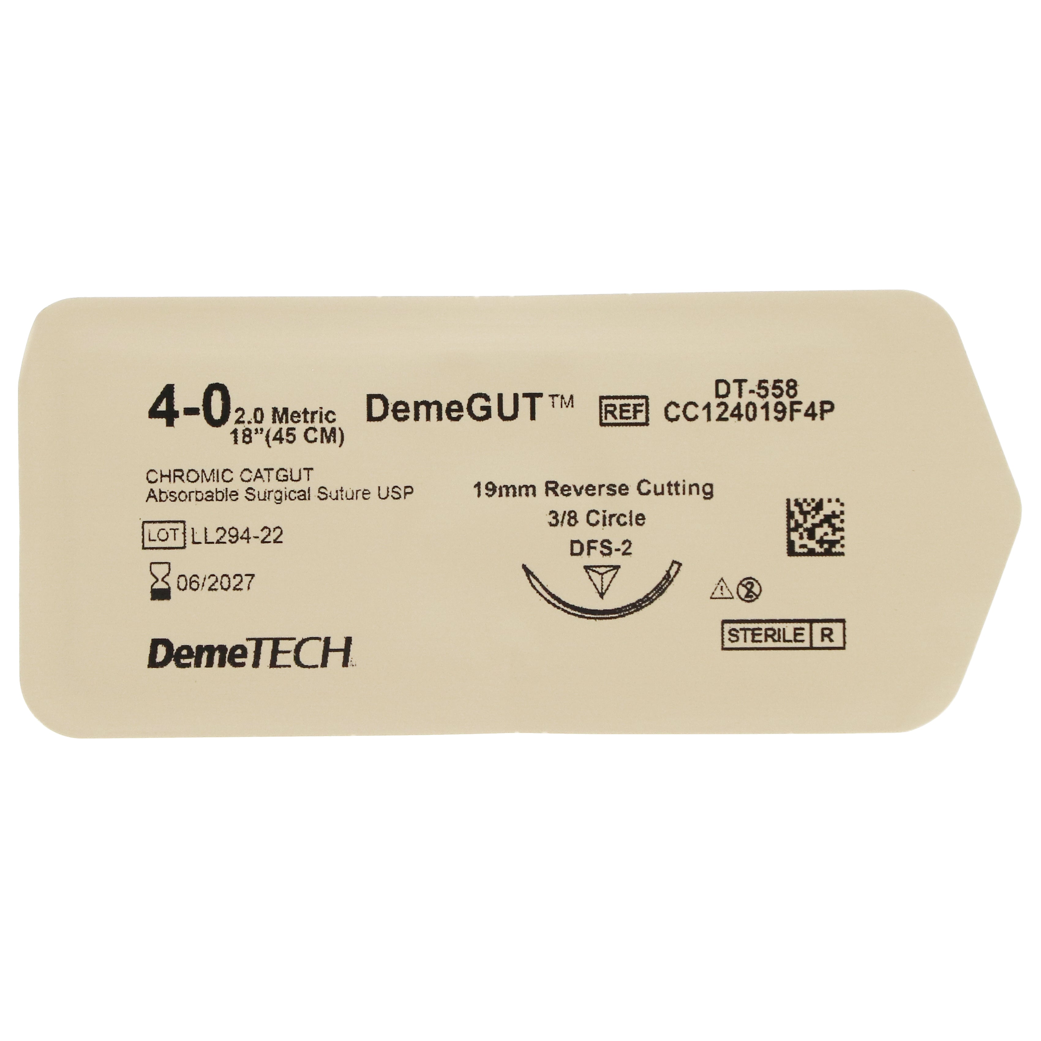 House Brand Dentistry 103145 Chromic Gut Absorbable Sutures C-6 4/0 18