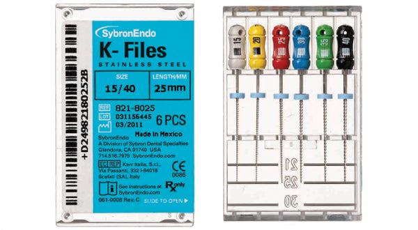 Kerr Dental 06023 SybronEndo Stainless Steel Endodontic K-Files 21mm #60 6/Bx