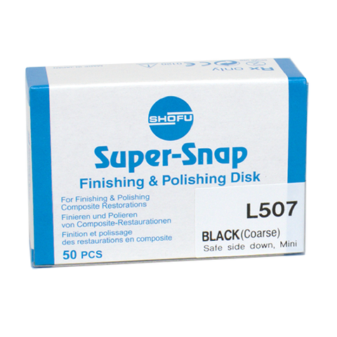 Shofu Dental L507 Super-Snap Disks Contouring Coarse Mini Discs Black Safe Side Down 50/Bx