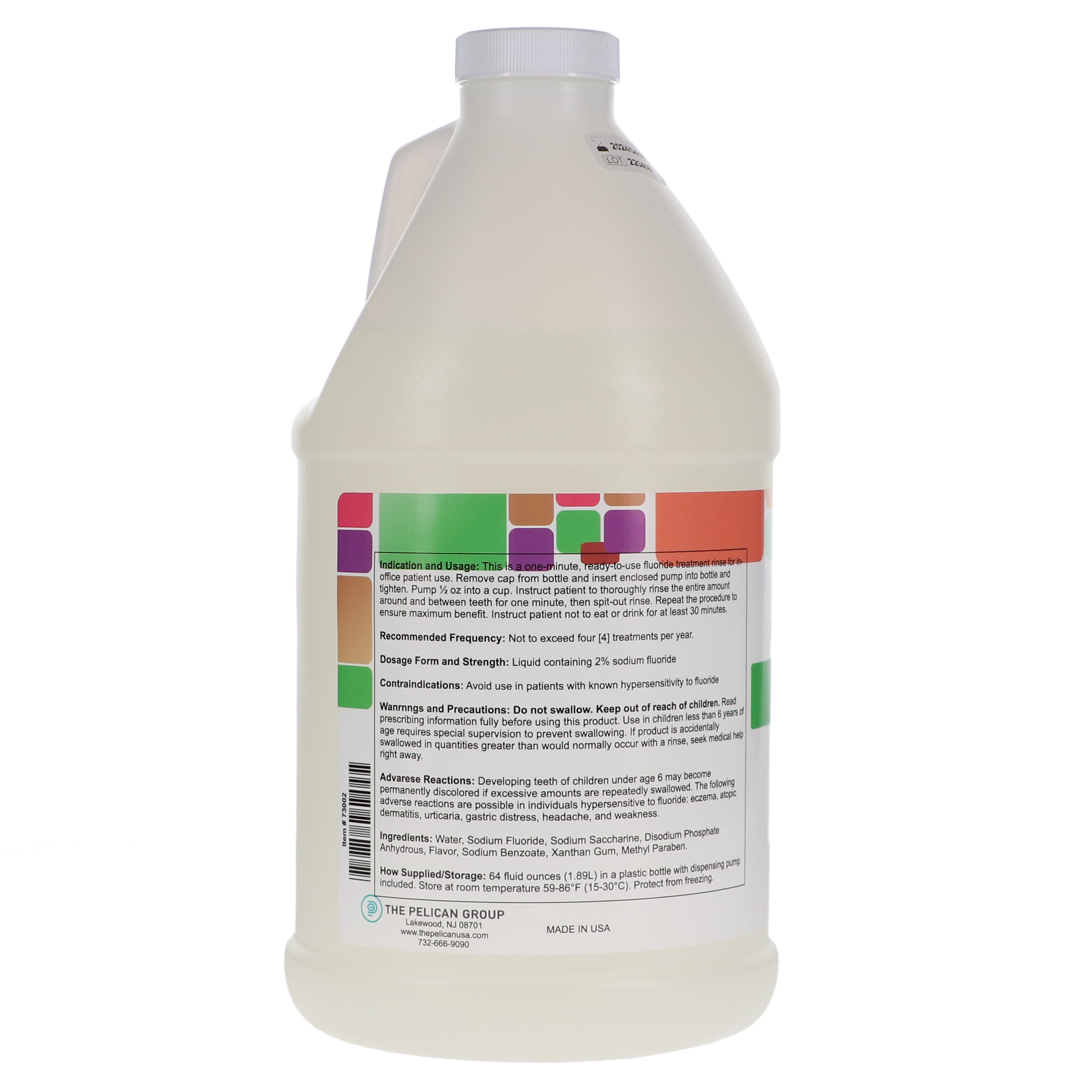 House Brand Dentistry 102051 Fluoride Oral Dental Rinse Mint 64 Oz Bottle