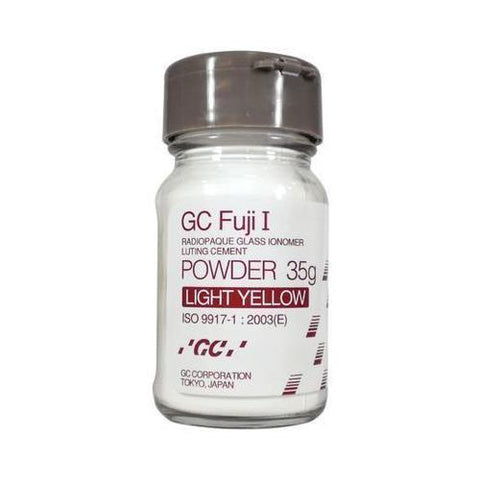 GC 901008 Fuji I Glass Ionomer Luting Cement Powder Light Yellow 35 Gm Bottle