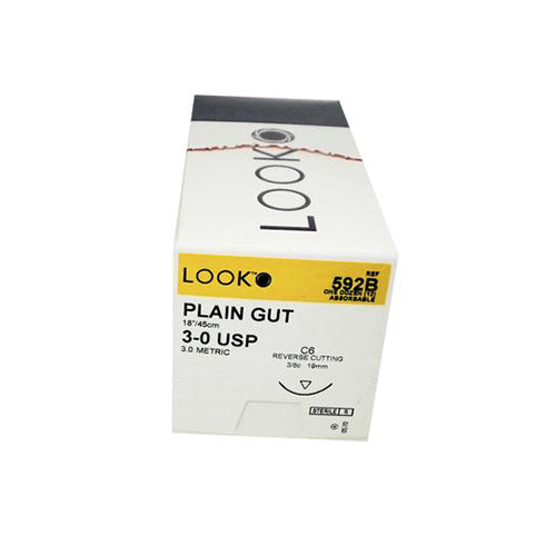 Look X592B Plain Gut Absorbable Sutures 3-0 18