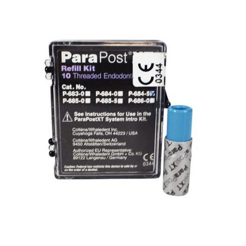 Coltene Whaledent P684-5 ParaPost XT Titanium Threaded Posts .045" Blue 10/Pk