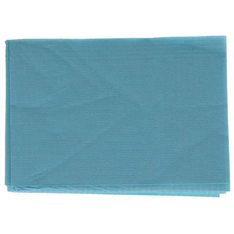 House Brand Dentistry 109216 Dental Patient Bibs 2+1 Ply 13" X 18" 500/Bx Aqua