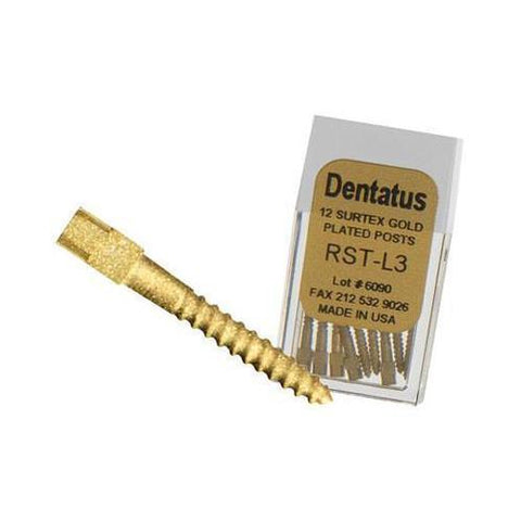 Dentatus RST-EL6 Surtex Classic Gold Plated Posts Extra Long EL6 1.80 mm 12/Bx