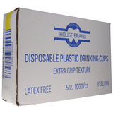 House Brand Dentistry 109257 Plastic Disposable Drinking Cups 5 Oz Yellow 1000/Cs