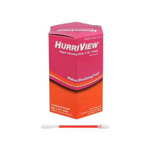 Beutlich 0283-0104-72 Hurriview Snap-N-Go Plaque Disclosing Swabs 72/Pk 0.15 mL