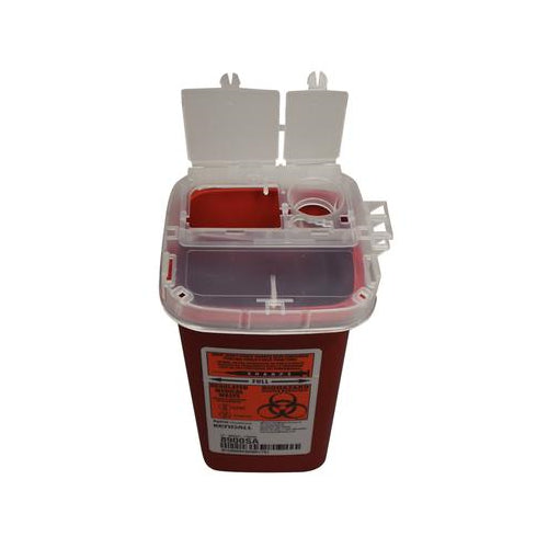 Kendall Healthcare 8900SA Sharps Phlebotomy Container Red 6" x 3" 1 Quart