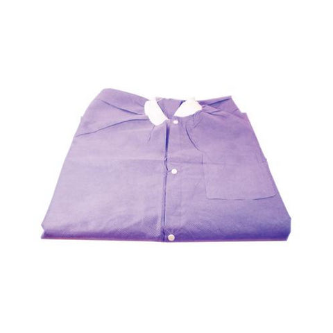 ValuMax 3660PPL Extra-Safe Knee Length Lab Coats Purple Large 10/Pk