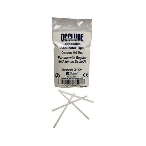Pascal 05-400 Occlude Clear Disposable Applicator Dental Tips 100/Bx