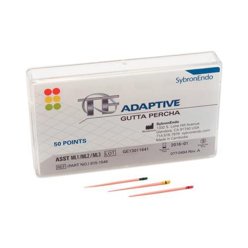 Kerr Dental 815-1546 SybronEndo TF Adaptive Gutta Percha Points Assorted ML1 ML2 ML3 50/Pk