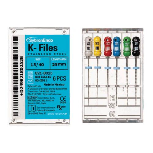 Kerr Dental 06021 SybronEndo Stainless Steel Endodontic K-Files 21mm #50 6/Bx