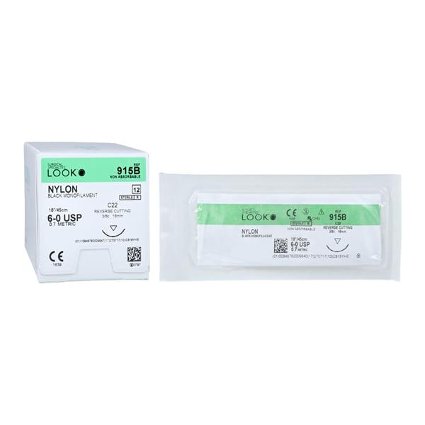 Look X915B Nylon 6-0 Black Sutures 18