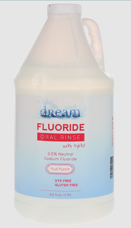 House Brand Dentistry 102050 Fluoride Oral Dental Rinse Fruit Punch 64 Oz Bottle