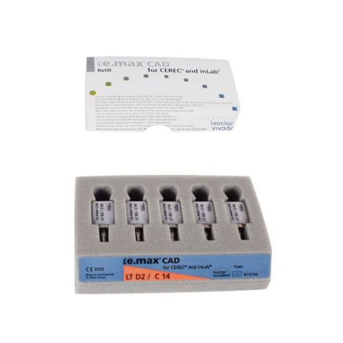 Ivoclar Vivadent 626389 Ivoclar IPS e.max CAD CEREC Blocks InLab LT D2 C14 5/Pk