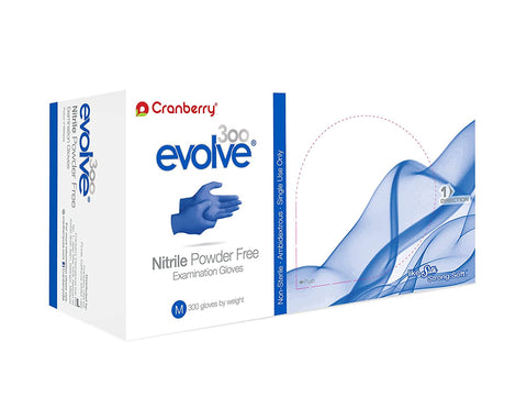 Cranberry CR3308 Evolve 300 Nitrile Exam Gloves Large Cobalt Blue 300/Bx