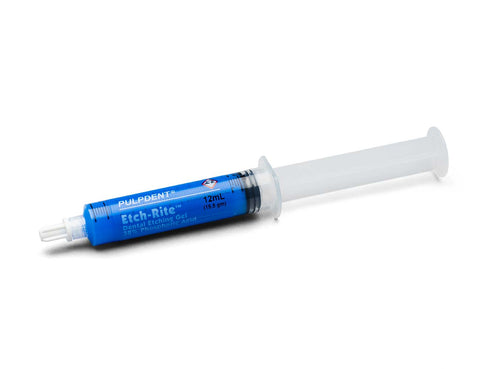 Pulpdent ET-12G Etch-Rite 38% Phosphoric Acid Dental Etching Gel Syringe 12 Gm