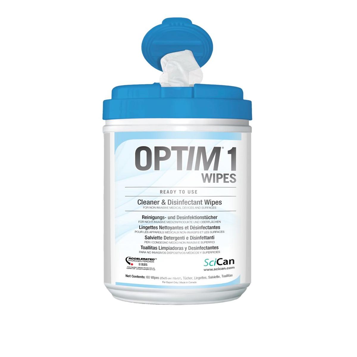 Scican OPTEU1-12W Optim 1 Cleaner & Disinfectant Wipes Unscented SCI33W12 6