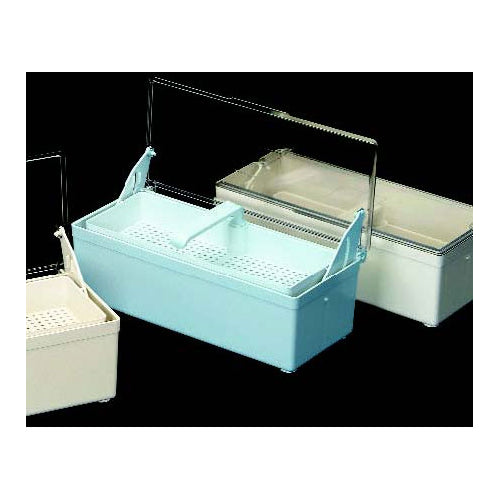 Plasdent 208GST-2 Germicide Tray With Clear Lid Blue 10 3/8