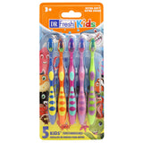 Dr. Fresh 520257 Kids Toothbrushes with Extra Soft Bristles Value Pack 5/Pk