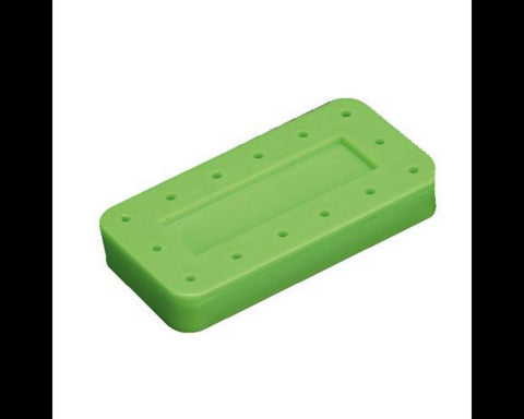 Plasdent 400BR2-4 Silicone Magnetic Dental Bur Block 14-Hole Rectangular Green