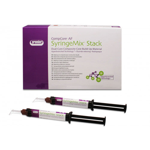 Premier Dental 3001512 Compcore AF SyringeMix STACK Automix White Intro Kit