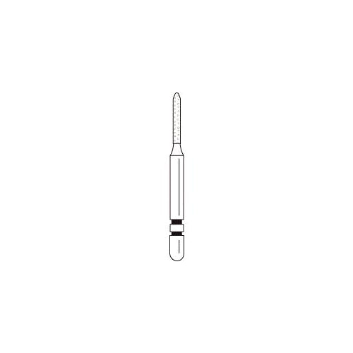 Premier Dental 2015973 Two Striper FG Friction Grip 5106C Modified Beveled Cylinder Coarse Grit Diamond Burs 5/Pk