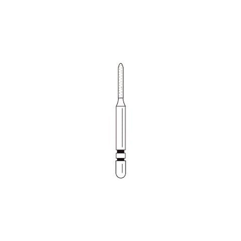 Premier Dental 2015973 Two Striper FG Friction Grip 5106C Modified Beveled Cylinder Coarse Grit Diamond Burs 5/Pk