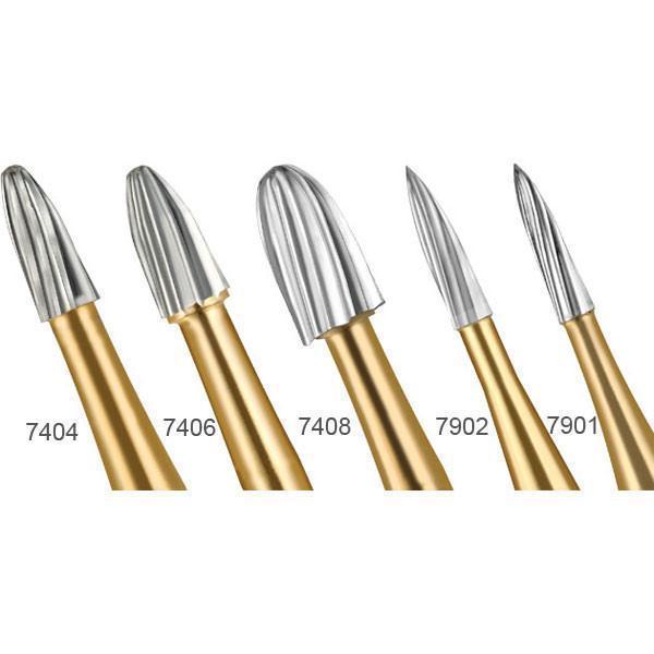 SS White 15408-5 Friction Grip FG #7408 Trimming & Finishing 12 Blade Egg Shaped Carbide Burs 5/Pk