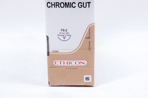 J&J Ethicon 636H Chromic Gut Brown Abosorbable Sutures FS2 3-0 27'' 36/Bx