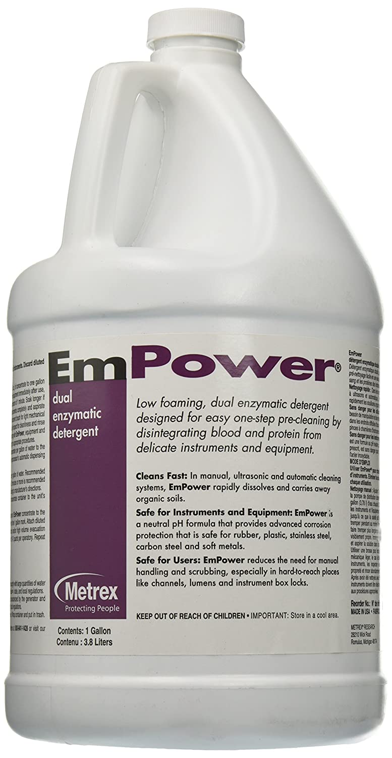 Metrex 10-4100 Empower Dual Enzymatic Detergent Solution Ultrasonic Cleaner 1 Gallon 4/Pk