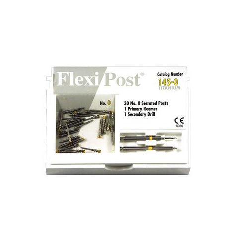 Essential Dental Systems 145-0 Flexi-Post Titanium Posts #0 Yellow Economy 30/Pk