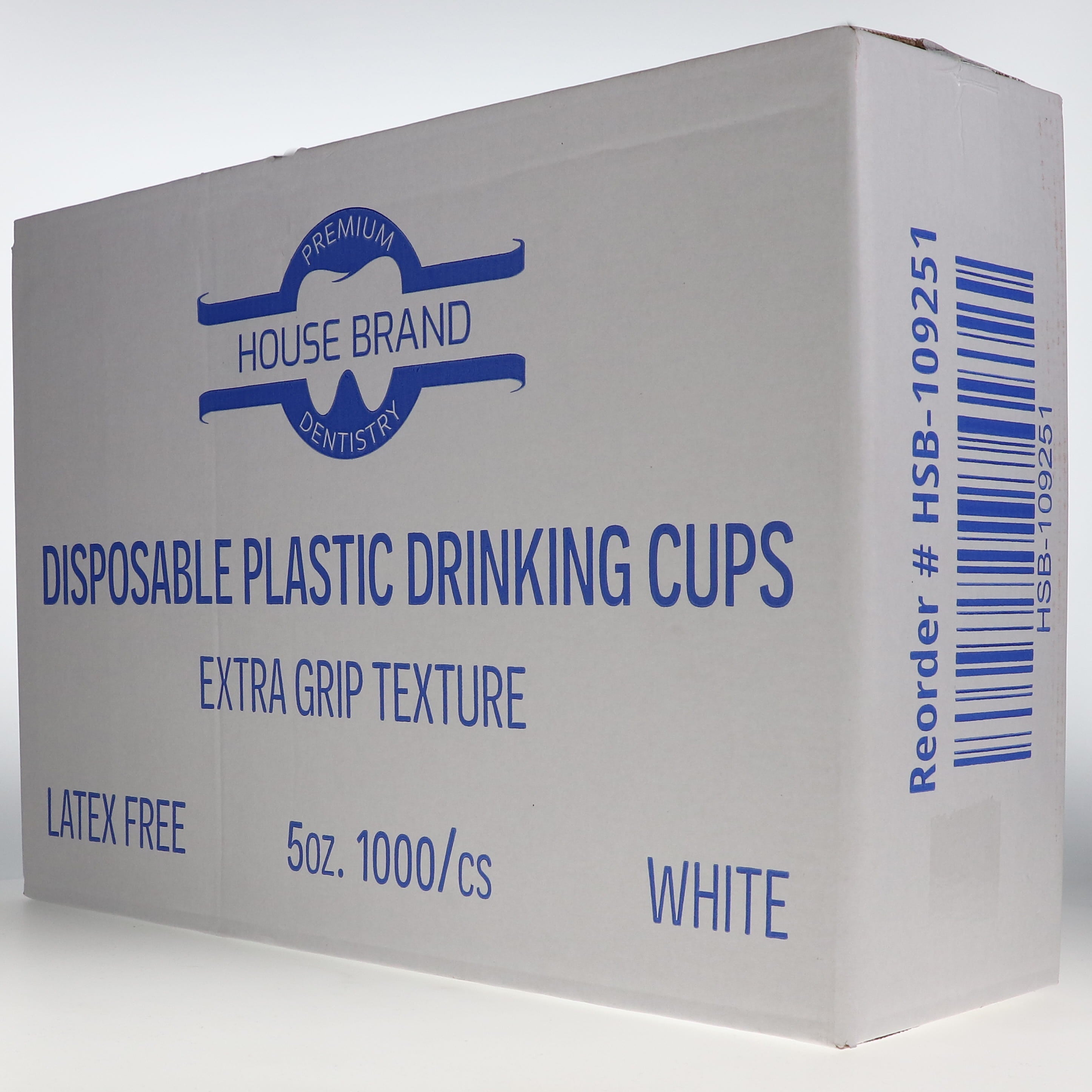 House Brand Dentistry 109251 Disposable Plastic Dental Drinking Cups White 1000/Cs 5 Oz