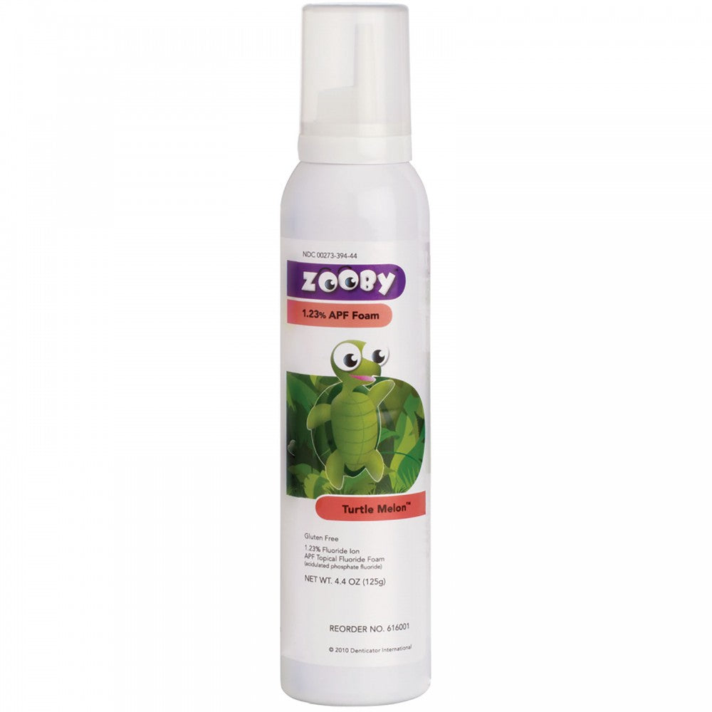 Young Dental 616001 Zooby Fluoride Foam 1.23% APF Turtle Melon 4.4 Oz